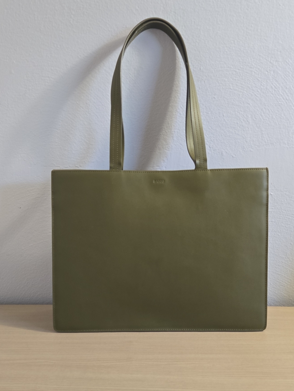 RARE - Baggu Olive Structured Leather Tote